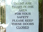 Bear warning sign