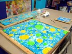 Painted silk scarf