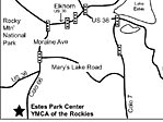 Driving map to Estes Park