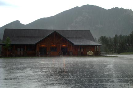 Rain at the conference center