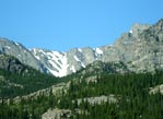 Snow in the mountains in July